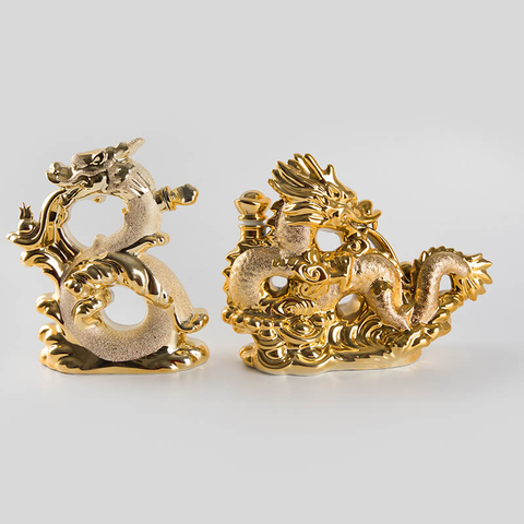 Золотой гальвалый дракон керамический спирт графин