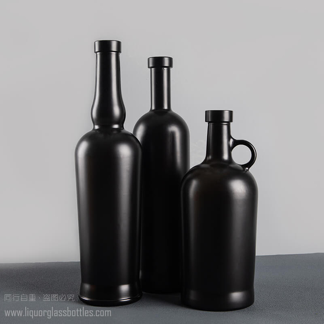 75CL Черное покрытие Тяжелая основа Водка Виски Текулия Стеклянная упаковка