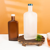 Плоские прямоугольные янтарные прозрачные стеклянные бутылки для алкоголя