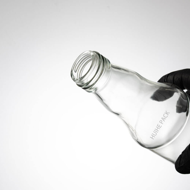 Высококачественная прозрачная стеклянная бутылка для воды емкостью 270 мл с винтовой горловиной