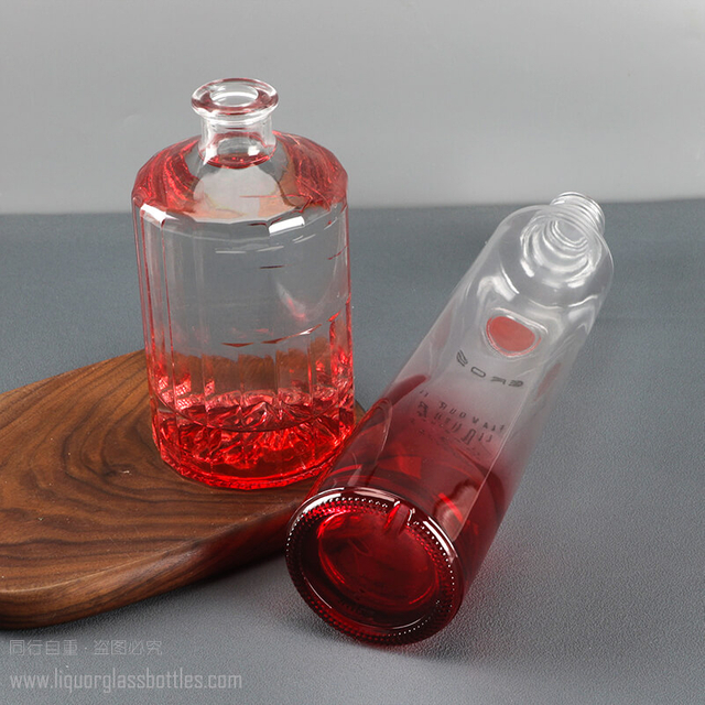 Градиентное красное покрытие, 730 мл, ароматизированная бутылка для ликера, 50 мл, стеклянная упаковка для водки и джина