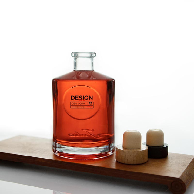 Круглый 375 мл стеклянная бутылка текилы с пробкой крышкой