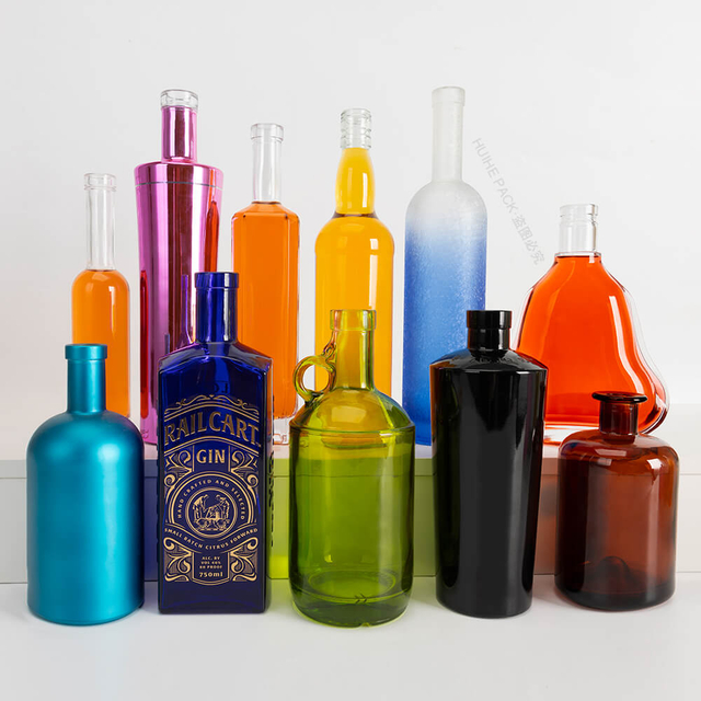 Персонализированные цветные логотип с покрытием виски водка бренди стеклянные бутылки оптом