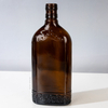 500ml Amber Engraved Empty Glass Beer Bottle with Screw Cap