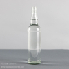 Оптовая продажа 720 мл круглая прозрачная стеклянная бутылка для шотландского виски из кремневого стекла