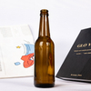 Производство поставщика 350 мл янтарного стеклянного пива оптом