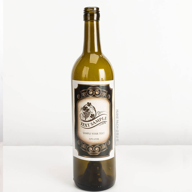 Индивидуальная стеклянная бутылка для вина с винтовой крышкой и отступом