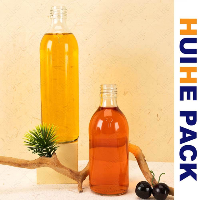 Китай 300 мл 500 мл Цилиндрическая высокая стеклянная бутылка чайного гриба Производители