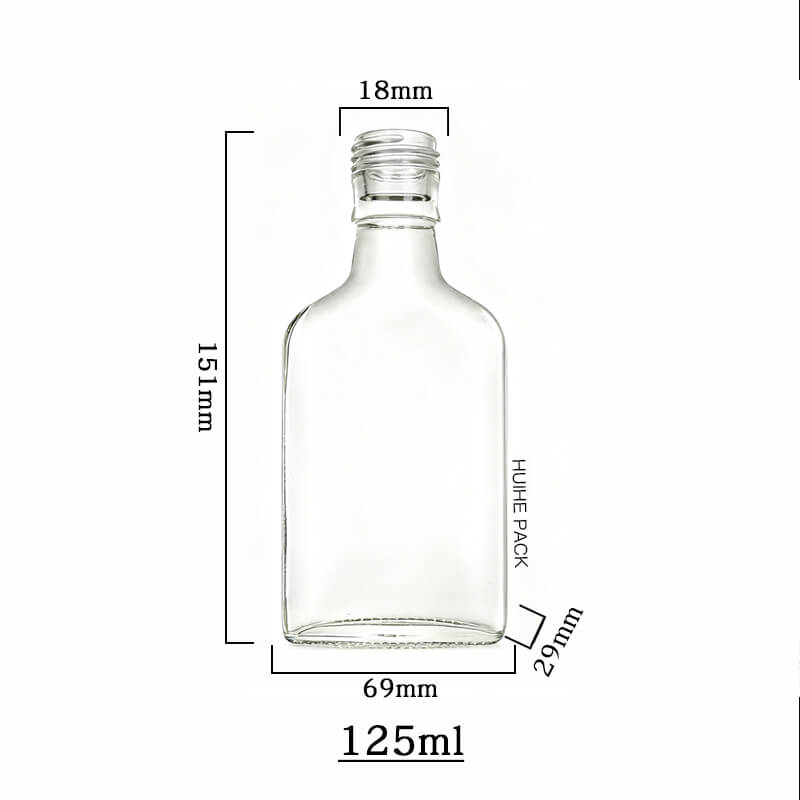 flat 125ml glass liquor bottle (14) плоская стеклянная бутылка для ликера емкостью 125 мл (14)