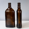 500ml Amber Engraved Empty Glass Beer Bottle with Screw Cap