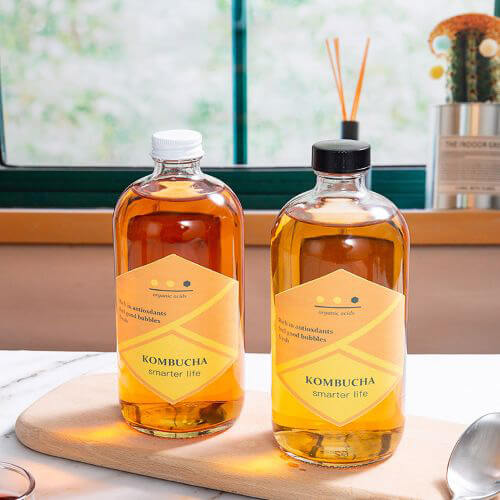 прозрачные бутылки бостонского чайного гриба