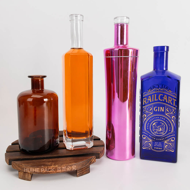 Персонализированные цветные логотип с покрытием виски водка бренди стеклянные бутылки оптом