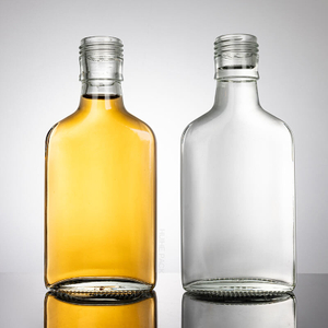 125 мл оптовая продажа плоских стеклянных бутылок для ликера с завинчивающейся крышкой