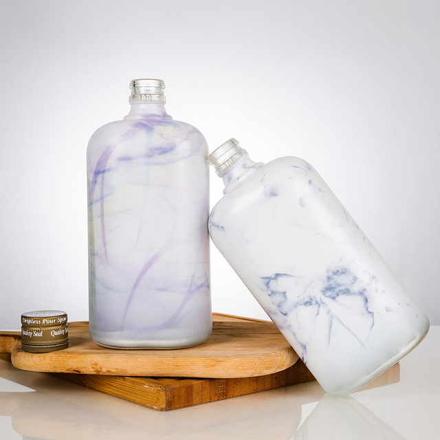 500 мл гладкая плоская круглое стеклянная бутылка с ликером